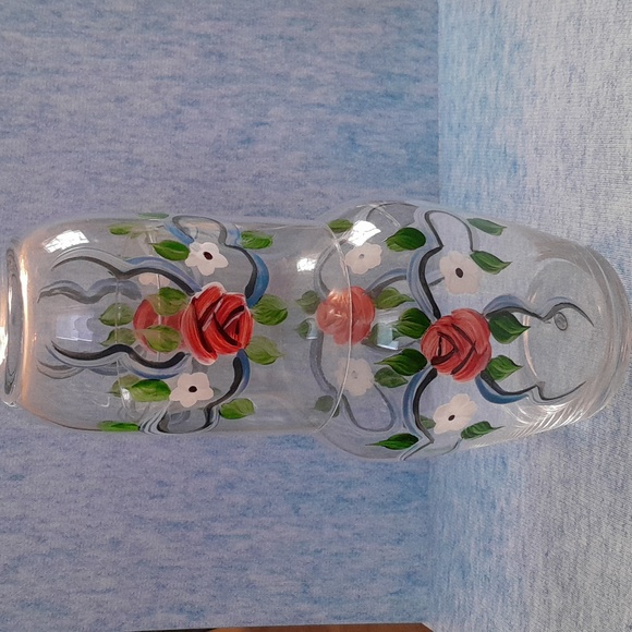 Vintage Hand-Painted Rose Pitcher/Glass Set-Bedside - Picture 4 of 4